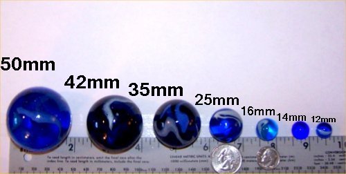 Marble King One Pound 9/16" Cat's Eye Blue Glass Marbles 99014013 14mm 